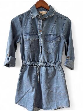 Light Wash Denim dress with Drawstring Waist